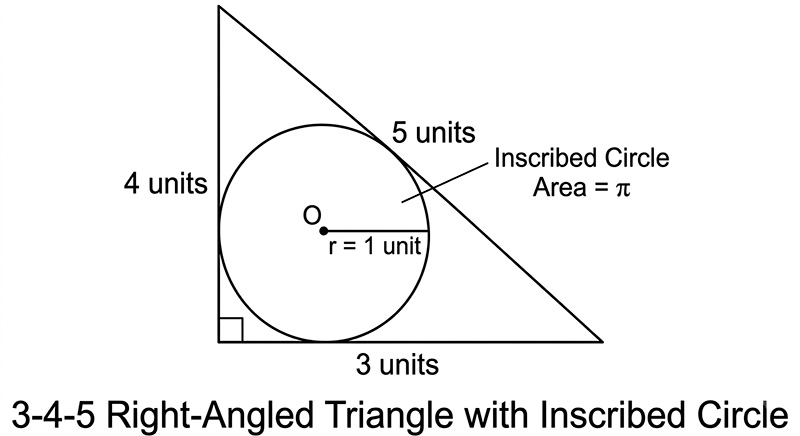 magic circle in right angle triangle